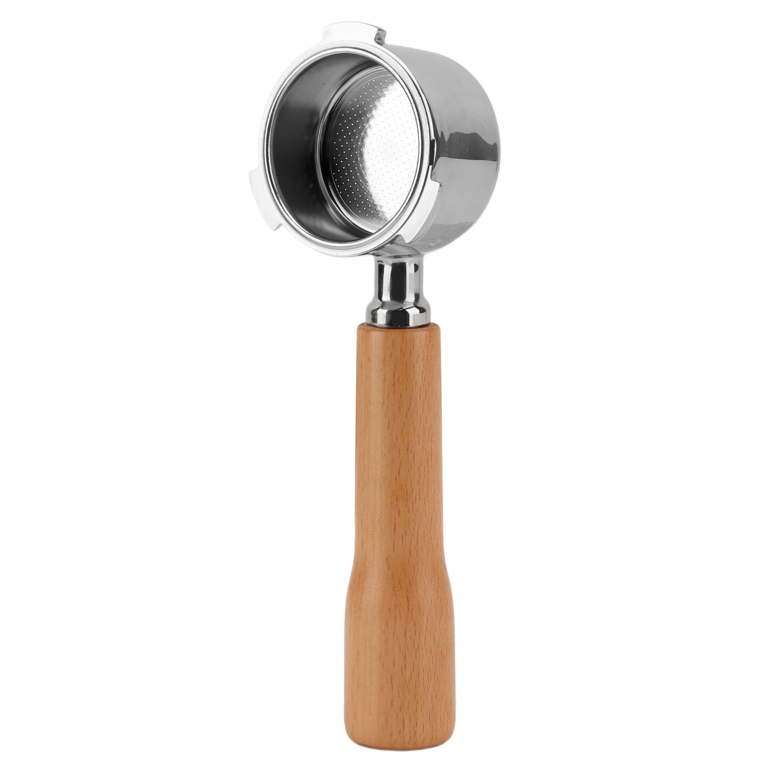 Bodenloser Kaffeefilterhalter, 51 Mm, 3 Griffe, Einlagiger Filter Für Die Delonghi C1 Kaffeemaschine, Aus Buchenholz.