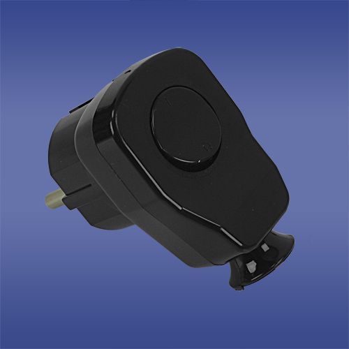 Abgewinkelter Stecker, Abnehmbar, Mit Schalter, Ein/aus, 16 A, 2-polig, Awa-ł, Schwarz, 51,16