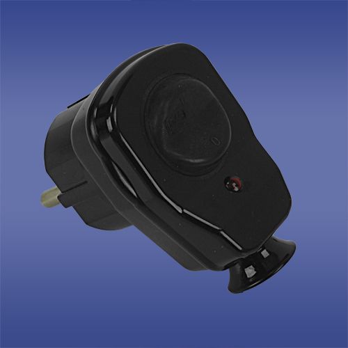 Abgewinkelter, Abnehmbarer Stecker Mit Schalter Und Anzeige Mit/ohne 16a 2p Awa-łkb Schwarz 51,26