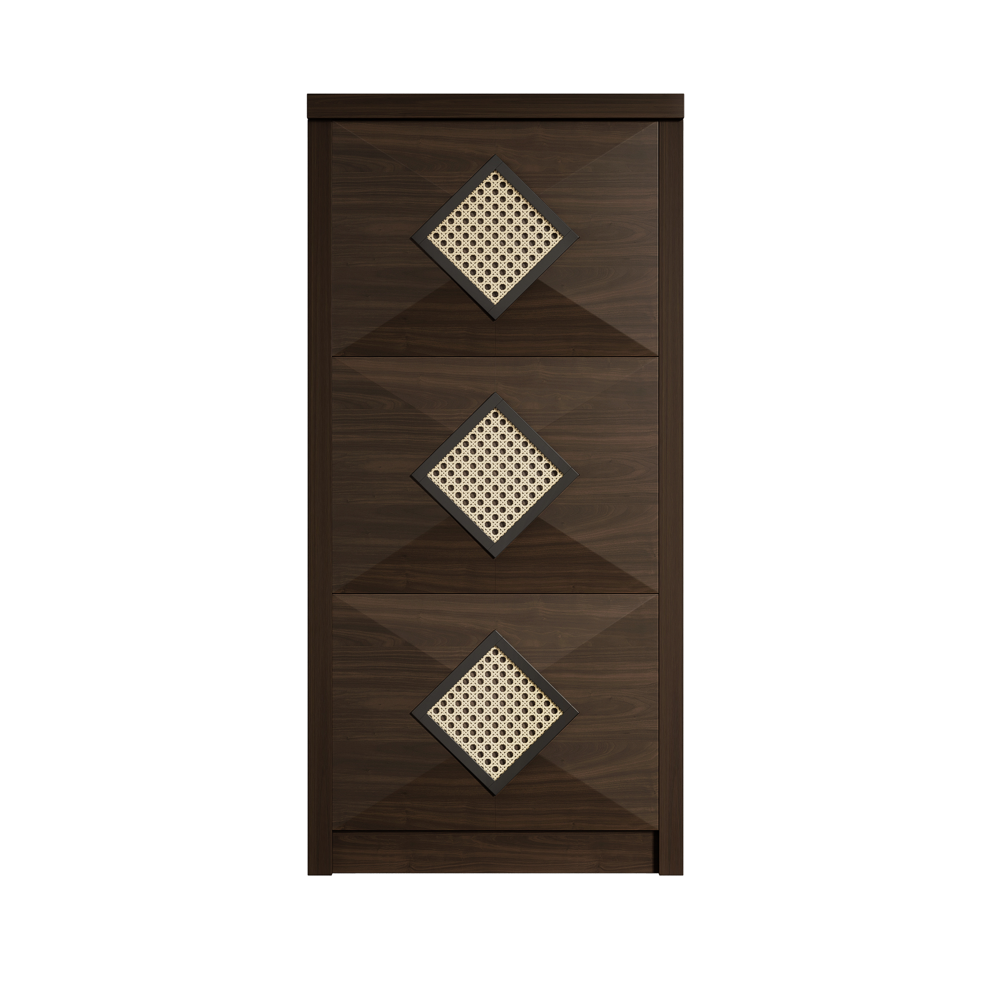 Elvmi Schuhschrank Mit 3 Klappfächern Rattan Dekor Für Flur Aus Spanplatte 54 X 25 X 115 Cm Holzoptik