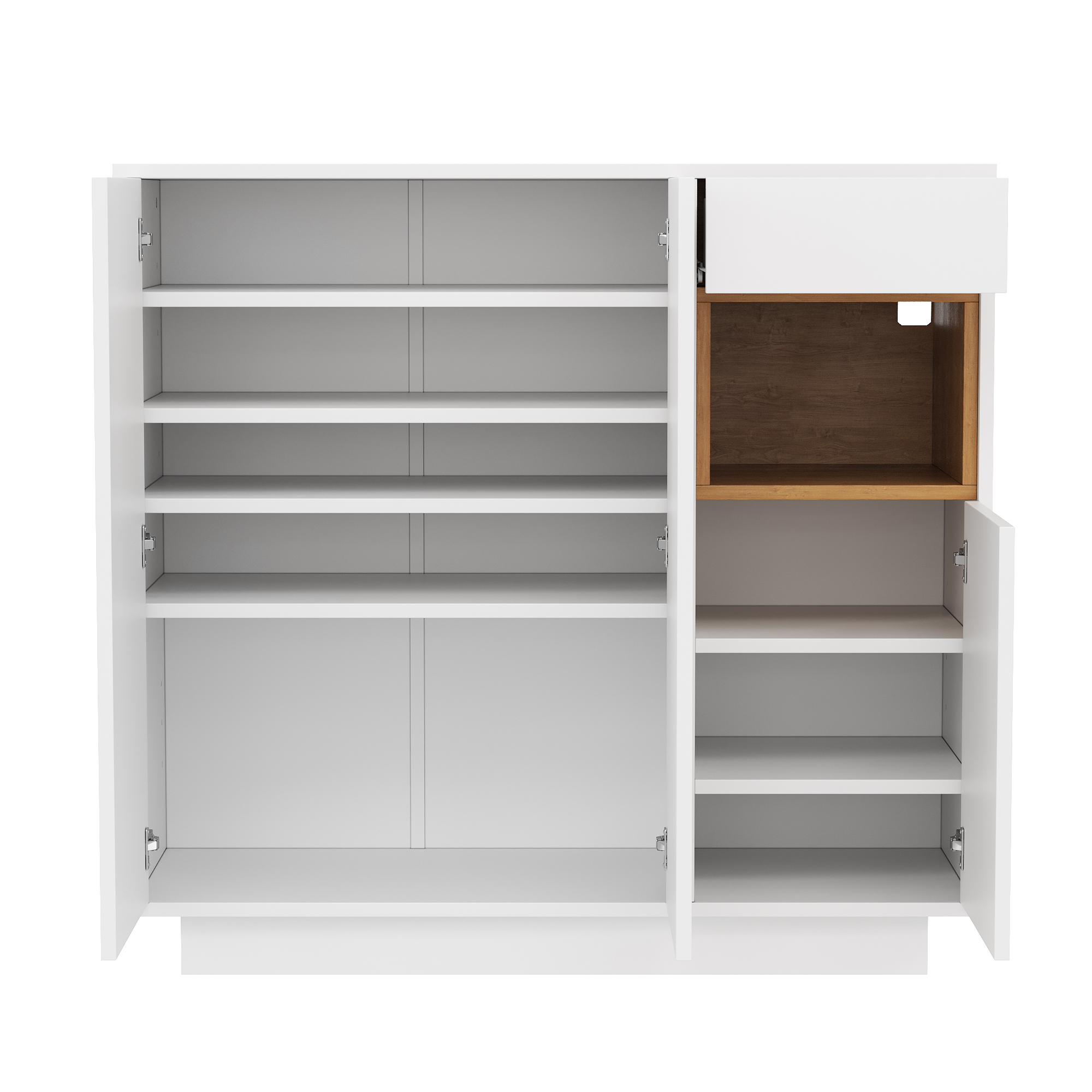 Elvmi Schuhschrank Mit 1 Schublade, Verstellbaren Einlegeböden Und Led Für Flur, Aus Spanplatte, 105 × 39.5 × 100.5 Cm, Weiß Und Natur