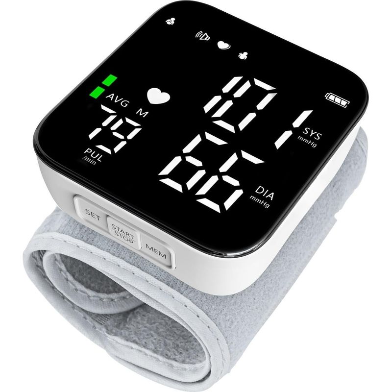 Jusch – Professionelles Handgelenk-blutdruckmessgerät – 7,1 X 7,8 Cm Led-digitalanzeige – Hd-hintergrundbeleuchtung – Erkennung Von Herzrhythmusstörungen