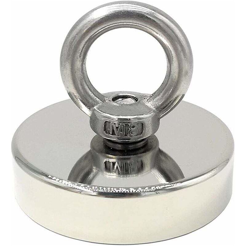 Neodym-magnet (60 Mm), 130 Kg Zugkraft, Mit Hebering, Ideal Für Industrie, Wissenschaft Und Magnetangeln