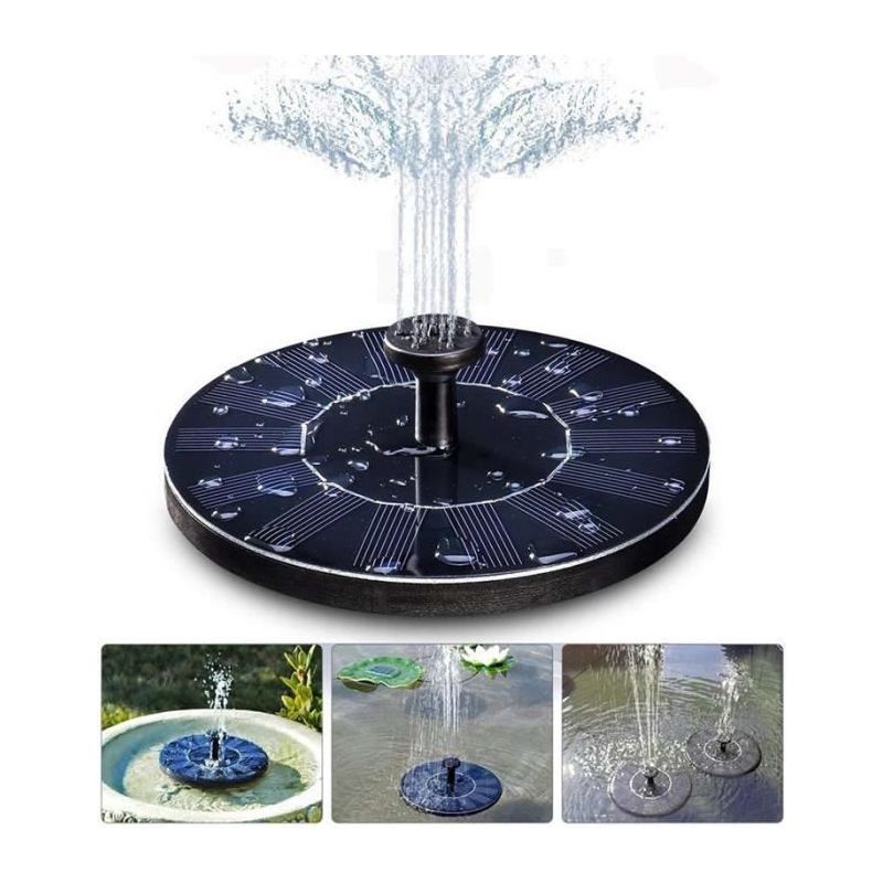 Pompe À Eau Solaire Sans Électricité Pour Bassin Et Jardin, Débit Max 300l/h, Hauteur De Refoulement 1,5m, Décoration Extérieure
