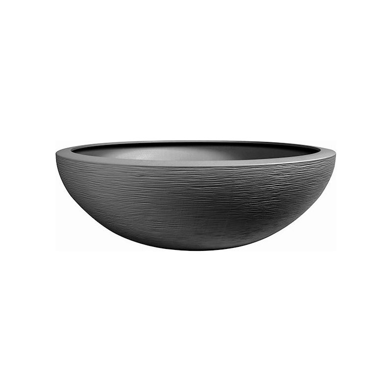 Pot De Fleurs Graphique 59 Cm 39 L Gris Anthracite Résistant Intempéries Avec Système Rétention D'Eau Pour Extérieur