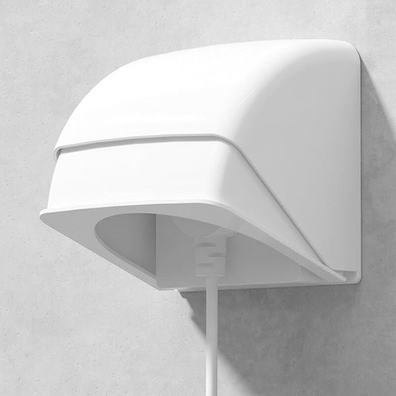 Boîtier Étanche Ip44 Blanc Pour Prise Électrique, Couvercle De Protection Idéal Salle De Bain, Balcon Et Extérieur