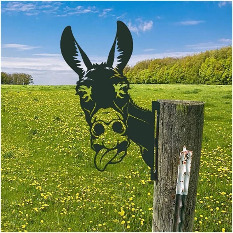 Sculpture Âne En Métal Rouillé Pour Jardin, Décoration Extérieure Et Clôture, Silhouette Artistique En Fonte, Cadeau Original