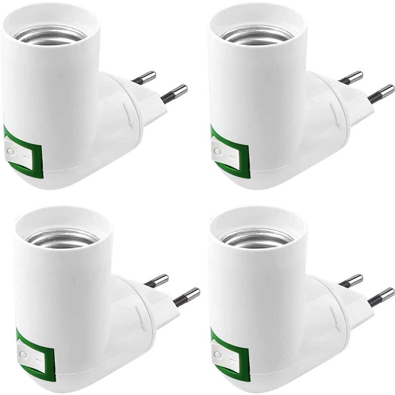 4 E27-fassungen Mit Integriertem Schalter – 220-v-led-lampenfassung – Für Wand- Oder Küchenlampen – Weiß