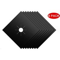 8-teiliges Set Teflon-beschichteter, Antihaftbeschichteter Und Korrosionsbeständiger Gasherd-schutzplatten – Schwarz Und Silber