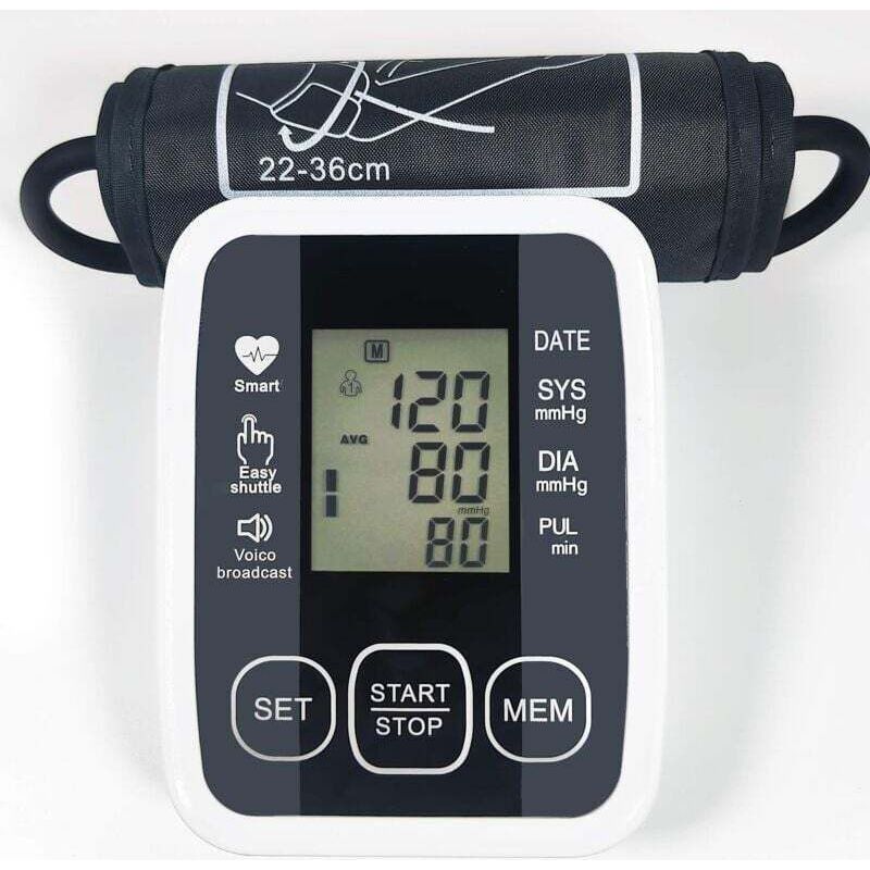 Elektronisches Oberarm-blutdruckmessgerät, Verstellbare Manschette 22–36 Cm, Automatische Blutdruckmessung, Medizinisch Zertifiziert, Großes Lcd-display