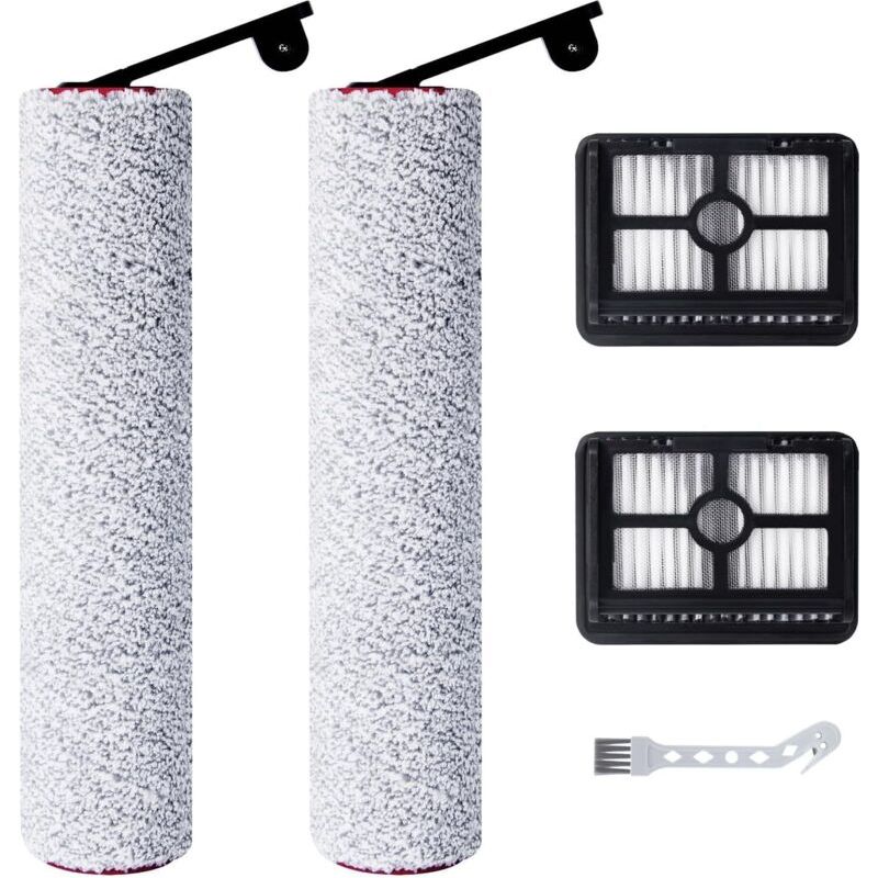 Kit Accessoires Compatible Aspirateur Laveur, 2 Rouleaux Brosse, 2 Filtres Hepa, 1 Brosse De Nettoyage