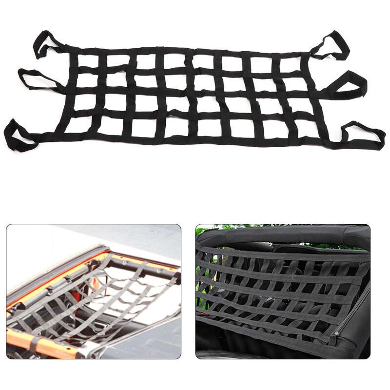 Filet De Rangement Pour Coffre Et Hayon, Hamac Souple Multifonction Compatible Jeep Wrangler Yj Tj Jk Jl, Maille Cargo Extensible
