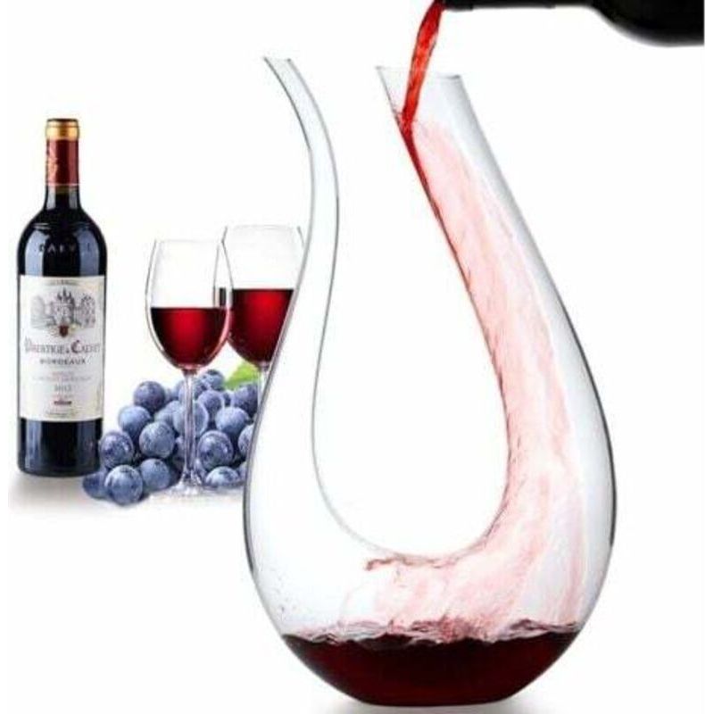 Carafe À Vin En Verre Soufflé Main 1,5l Avec Aérateur Intégré Pour Vin Rouge Design Élégant Et Moderne Décoration Table