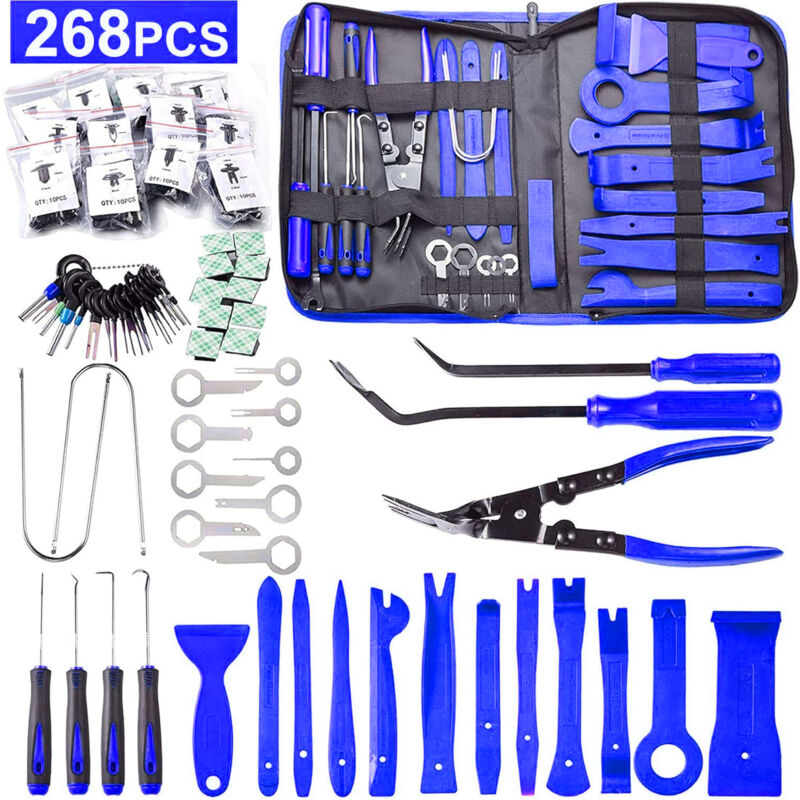 268-teiliges Multifunktionswerkzeug-set Aus Nylon Pom Für Den Ausbau Von Türverkleidungen Und Autoradios – Inklusive Aufbewahrungstasche