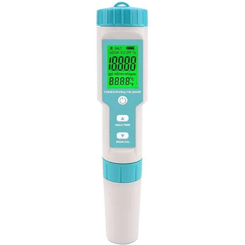 Testeur Salinité Piscine 5 En 1, Ph-mètre Numérique Eau Salée, Analyseur Qualité Pour Spa Et Bassin De Nage