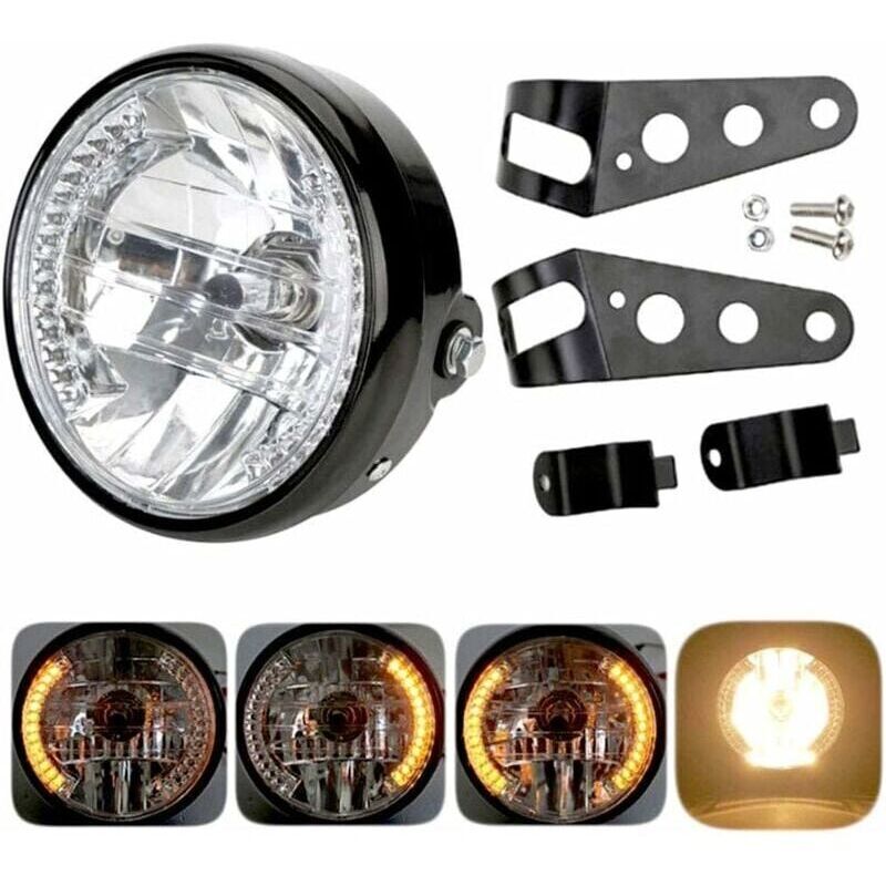 Phare Led Moto 12v 35w Étanche Abs, Projecteur Halogène Réglable Pour Customisation