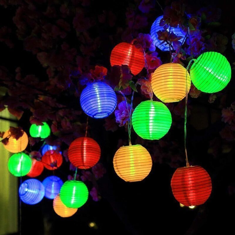 Guirlande Lumineuse Solaire Led 20 Leds Ip65 Étanche Décoration Intérieur Extérieur Jardin Fête Noël Rouge Vert Bleu Jaune