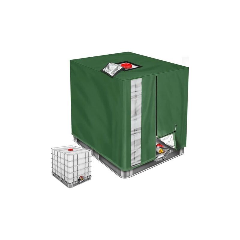 Grüne, Uv-beständige Ibc-wassertankabdeckung (1000 L), Schutzplane Für Tanks (120 X 100 X 116 Cm)