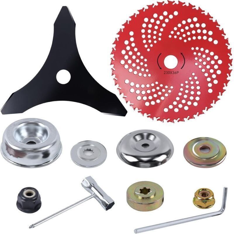 Set Mit 11 Robusten Metall-freischneiderklingen Mit Universaladapter-kit, Ersatzteile Für Unkrautbekämpfung
