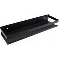Wandmontiertes Gewürzregal Aus Edelstahl, Perforiertes Küchenaufbewahrungssystem, Schwarz, 40 Cm