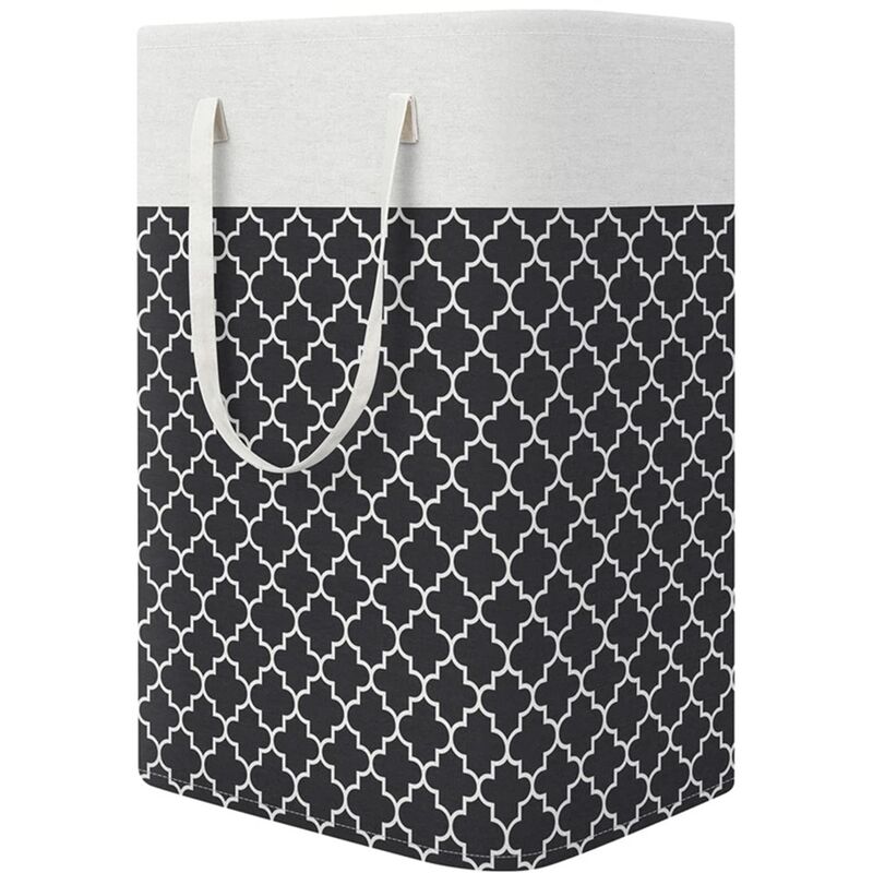 Jusch – Wäschekorb (75 L) Aus Verstärktem Stoff – Faltbar Mit Pe-beschichtung – Maße: 40 X 30 X 62 Cm – Zur Aufbewahrung Von Kleidung Und Spielzeug