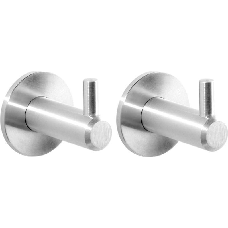 Badezimmerhaken Aus Gebürstetem Edelstahl – 2er-set Für Handtücher, Bademäntel Und Mützen – Langlebiges Und Elegantes Design