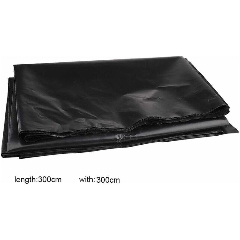 Liner Bassin 3x3m Pehd Noir - Surface Lisse Pour Étang Et Fontaine, Anti-salissures, Haute Densité, Installation Facile