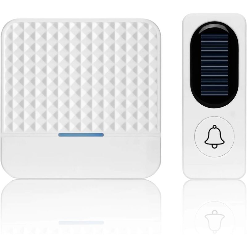 Sonnette Sans Fil Solaire Étanche Ip65, Portée 300m, 52 Mélodies, 4 Niveaux De Volume, Idéale Pour Maison Et Jardin