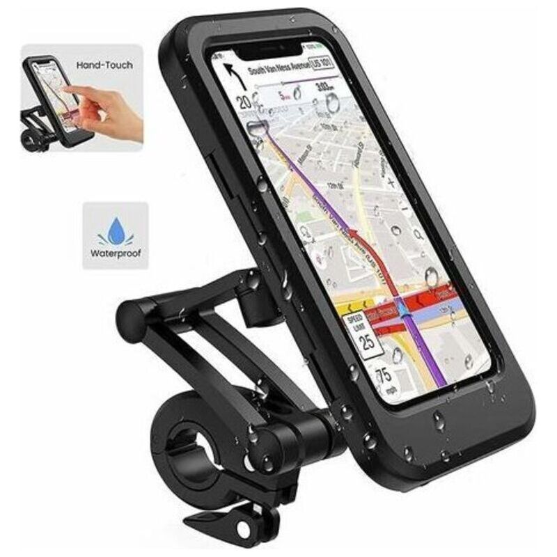 Wasserdichte Motorrad-handyhalterung, 360° Drehbar Für Roller Und Fahrrad, Inklusive Regenschutz, Universelle, Vibrationsdämpfende Smartphone-halterung