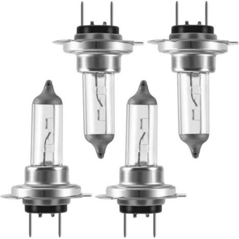 Lot De 4 Ampoules H7 12v 55w Halogène Phare Voiture, Lumière Blanche Intense Haute Performance, Éclairage Standard Puissant Et Durable