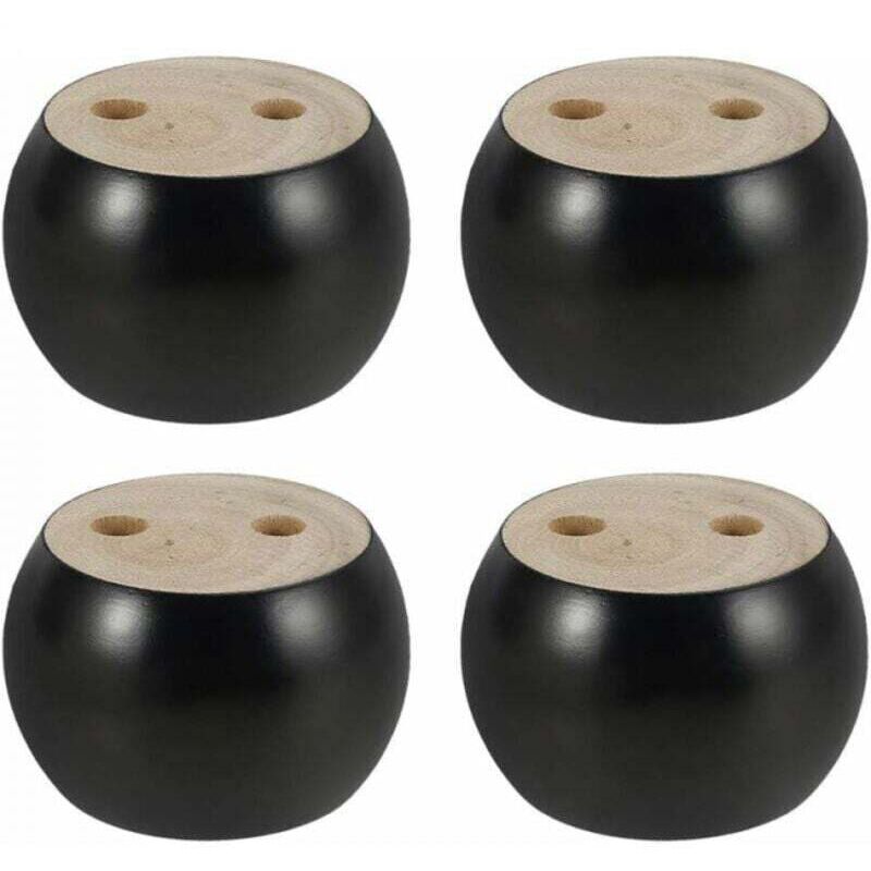 Set Mit 4 Runden Möbelbeinen Aus Eukalyptusholz, 5 Cm – Schraubbefestigung – Feuchtigkeitsbeständig – Für Sofa, Bett, Kleiderschrank