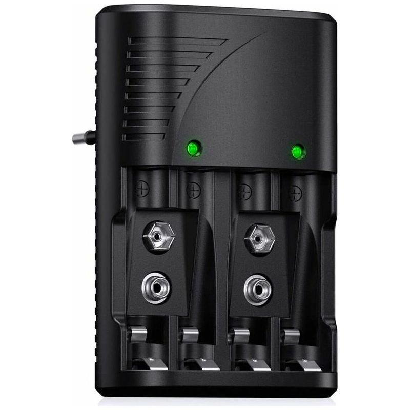Intelligentes Schnellladegerät Für Aa-, Aaa- Und 9-v-batterien – Universalspannung 100–240 V – Led-anzeige Und Sicherer Überladeschutz