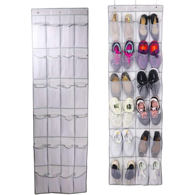 Schuh-organizer Für Die Tür – 24 Fächer Für Platzsparende Aufbewahrung In Küche, Schlafzimmer Oder Ankleidezimmer – Praktische Und Kompakte Aufbewahrung