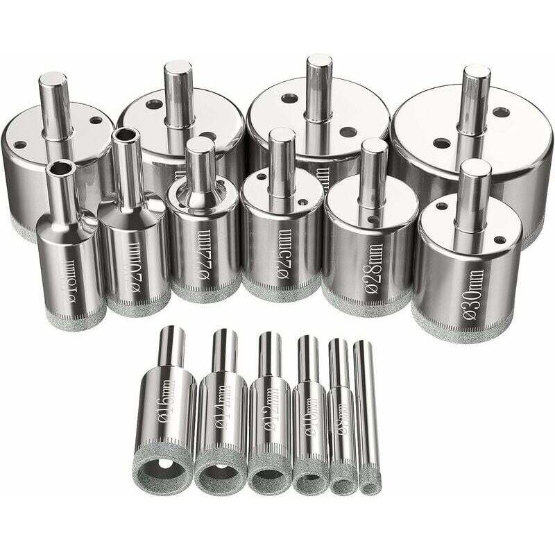 16-teiliges Diamant-lochsägen-set Für Glas, Keramik, Fliesen, Marmor, Kohlenstoffstahl – Durchmesser 6 Bis 50 Mm