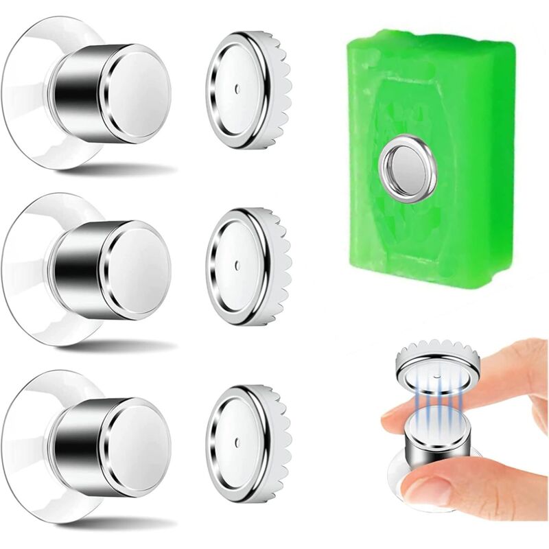 3er-set Magnetische Seifenschalen Mit Saugnäpfen Aus Edelstahl – Bohrfreie Montage Für Bad Und Küche