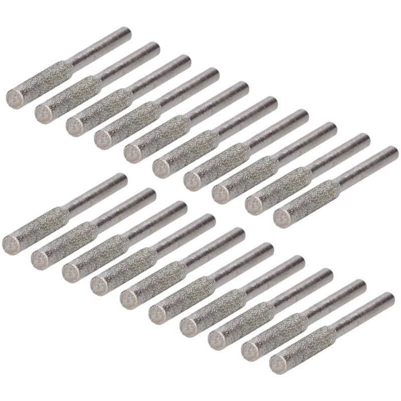 Lime Diamant Pour Tronçonneuse 20 Pièces 4.0mm Affûteuse De Chaîne En Pierre À Aiguiser Accessoire D'Affûtage Robuste Argent