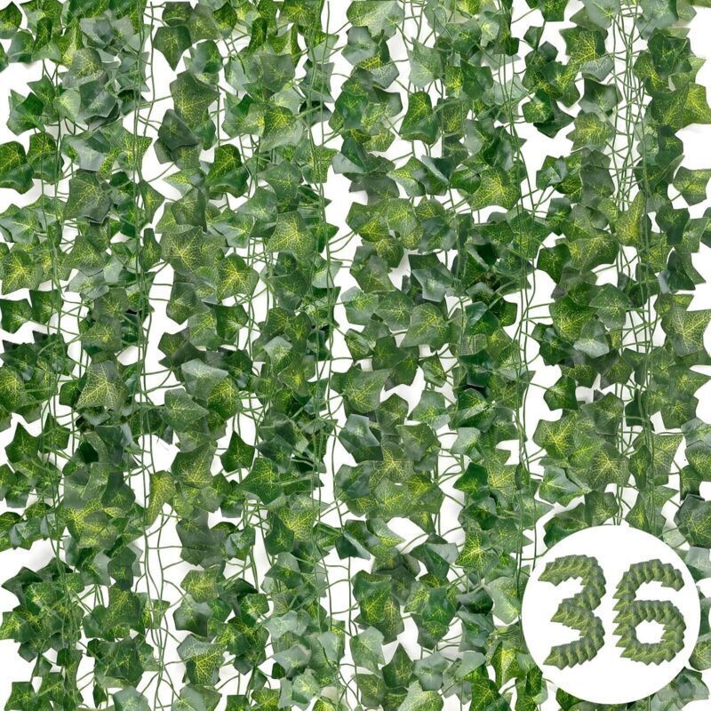 Guirlande Lierre Artificiel 75,6m - 36 Pièces Décoration Vigne Fausse Pour Extérieur Jardin Chambre Mariage Bureau Cuisine