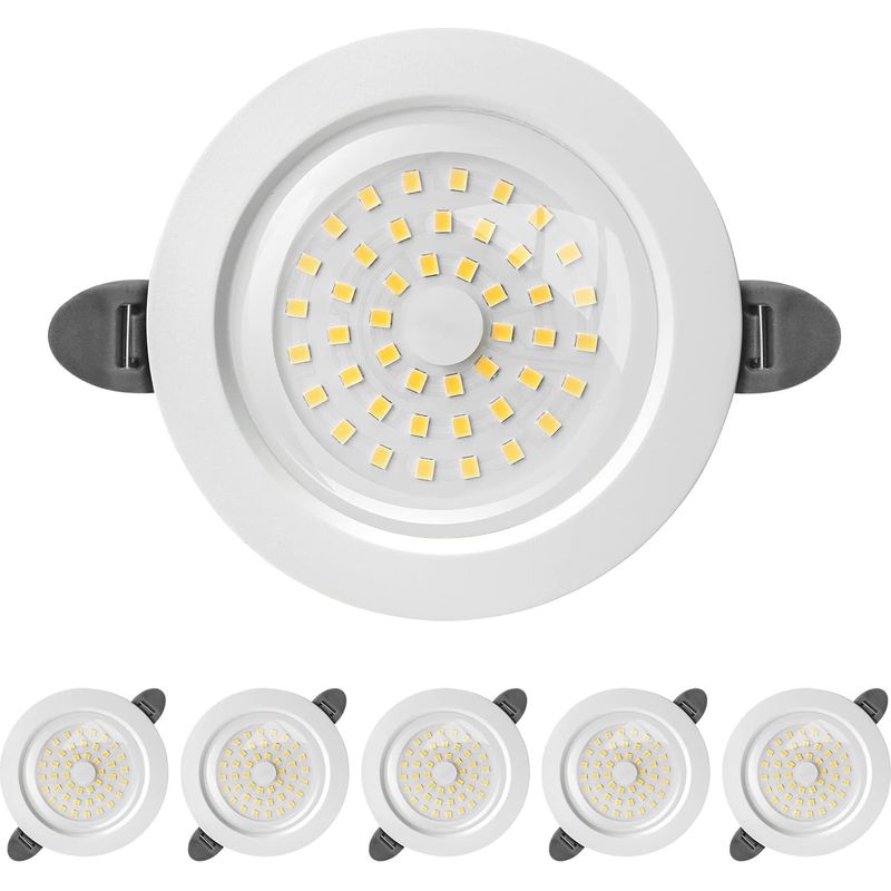 Led-einbaustrahler, Schutzart Ip44, 28 Mm, Extraflach, 9 W, 900 Lm, Entspricht 90 W, Für Bad, Küche, Wohnzimmer, Neutrales Licht 4500 K, 6er-pack