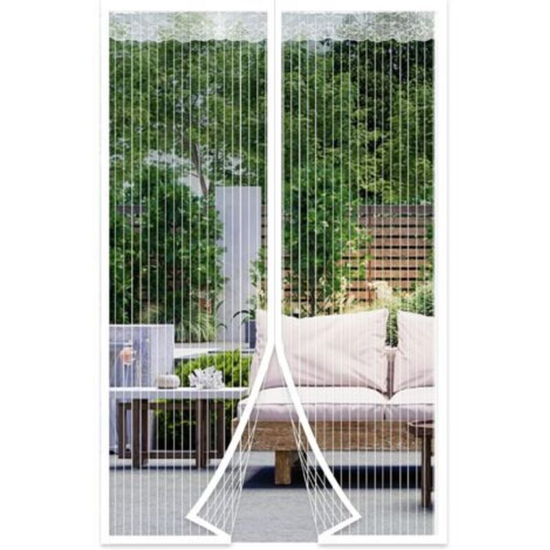Magnetischer Mückenschutzvorhang, Weiß, 80 X 195 Cm, Ultrafeines Netzgewebe Für Balkon Und Schlafzimmer