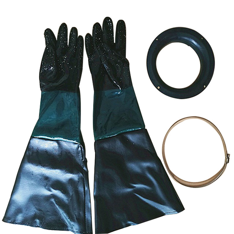 Paar Sandstrahlhandschuhe Für Sandstrahler: 1 Paar Handschuhe + Ein Paar Handschuhringe + Ein Ring