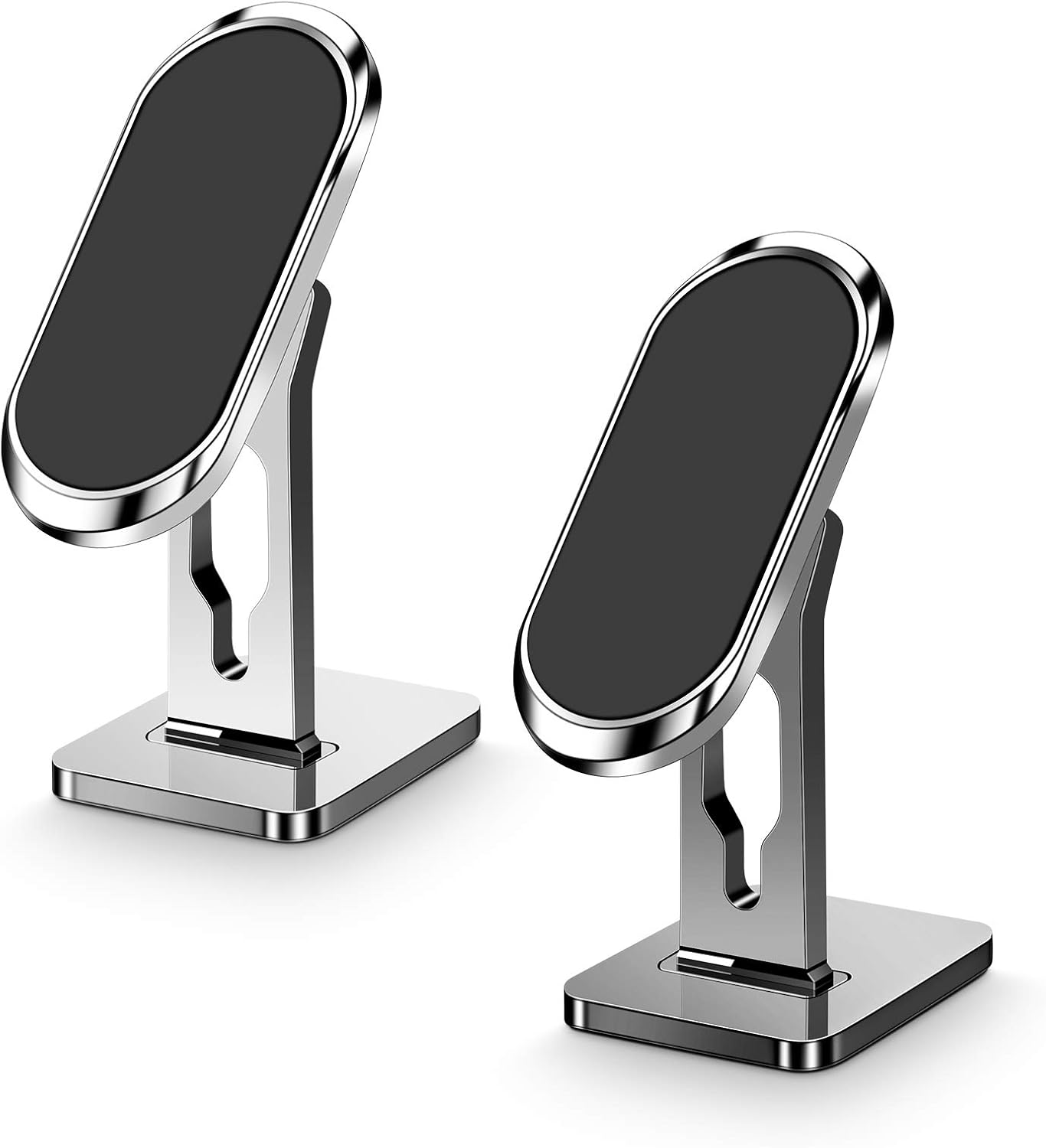 Magnetische Autohalterung Für Smartphones (2er-pack) – 360° Drehbare Smartphone-halterung Mit Starkem Magneten – Kompatibel Mit Iphone, Samsung, Huawei, Gps-geräten Usw. Schwarz Und Silber
