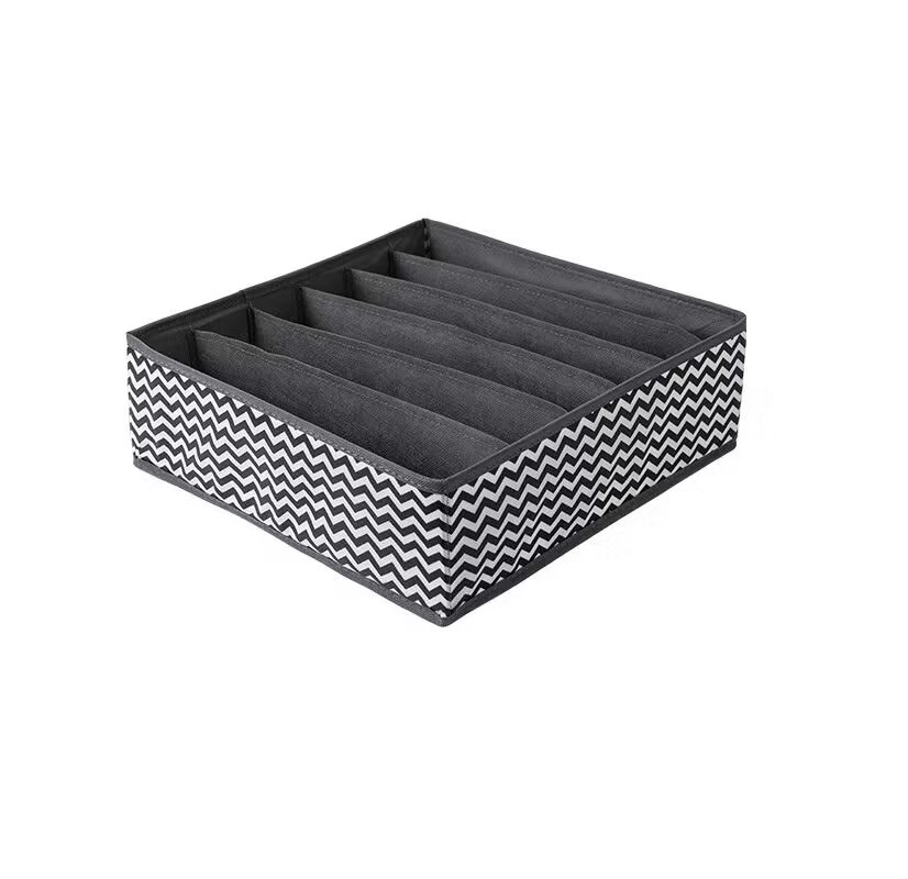 Unterwäscheaufbewahrung, Set Mit 2 Faltbaren Schubladenboxen Mit Je 6 Fächern, Vliesstoff Mit Wellenmuster