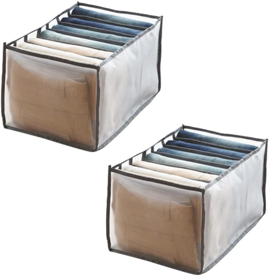 Faltbarer Schubladenorganizer, 2-teilige Aufbewahrungsbox Mit Fächern, Kommodenschubladen-organizer, Waschbarer Und Atmungsaktiver Kleiderschrank-organizer Für Jeans, T-shirts, Hosen, Pullover Und Unt