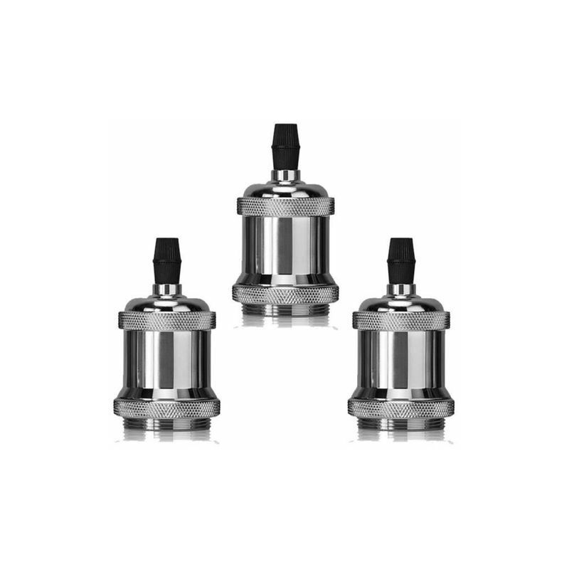 Set Mit 3 Adaptern Für Diy-retro-pendelleuchten Mit E27-spiralfassung, Silber