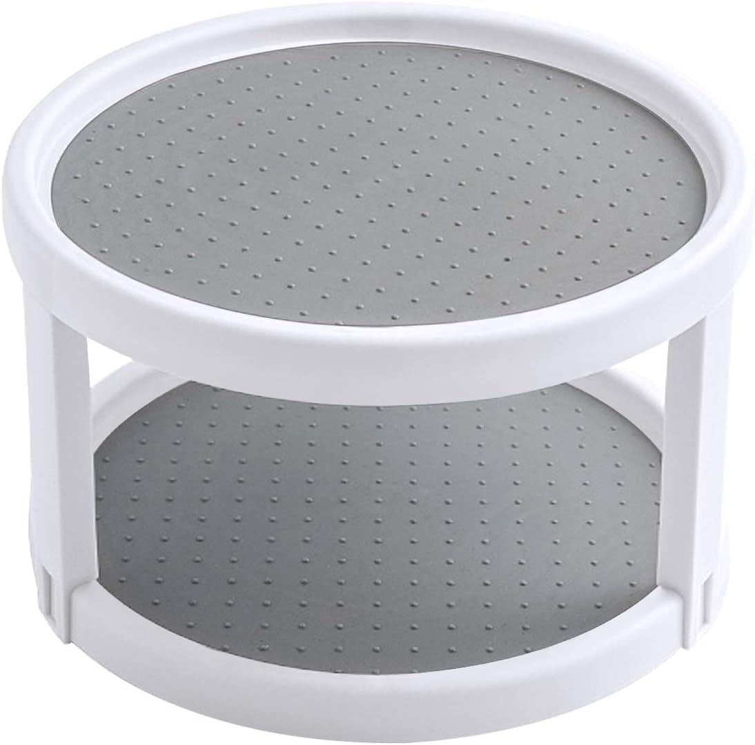 Drehbarer Gewürzständer, Gewürzregal, 2-stöckiger Drehbarer Gewürzhalter, Gewürzaufbewahrungsständer Für Küche, Kühlschrank, Gefrierschrank, Schrank Und Arbeitsplatte, Gewürze