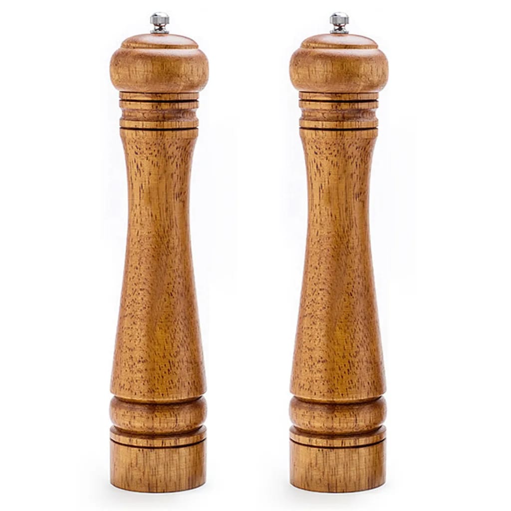 Salz- Und Pfeffermühlen-set, Pfeffermühle Aus Eichenholz, Salzmühle Aus Keramik, Einstellbare Grobheit, Verschiedene Farben, Mühle Für Gewürze Und Samen – 2er-pack (33,3 Cm)