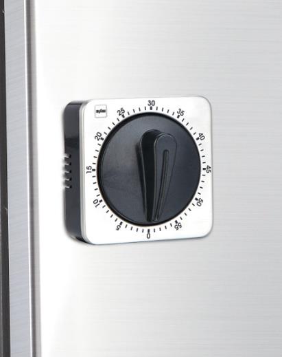 Mechanischer Küchentimer Mit Timerfunktion, Magnetisch, Silber/schwarzer Edelstahl