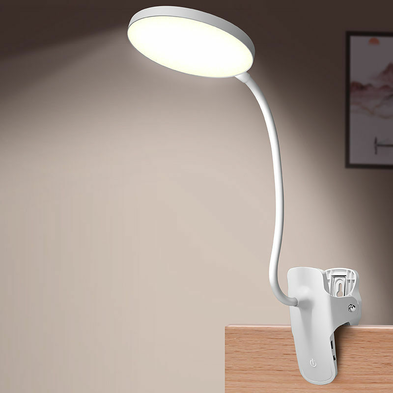 Leselampe, Schreibtischlampe Mit Klemme Und Einstellbarer Helligkeit, Ideal Zum Lesen, Arbeiten Und Reisen.