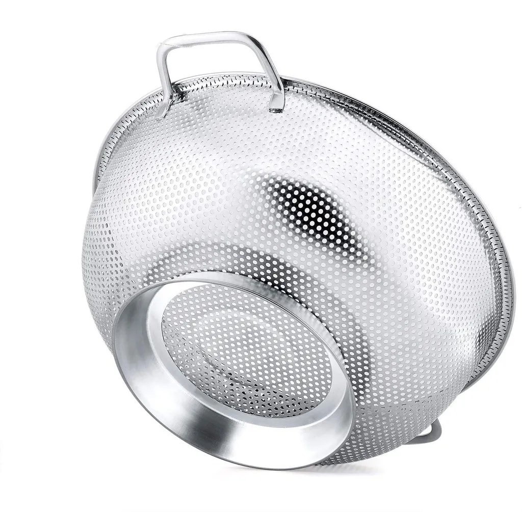 Edelstahl-küchen-sieb - Verstärkter Griff Und Ringboden - Durchmesser 28,5 Cm