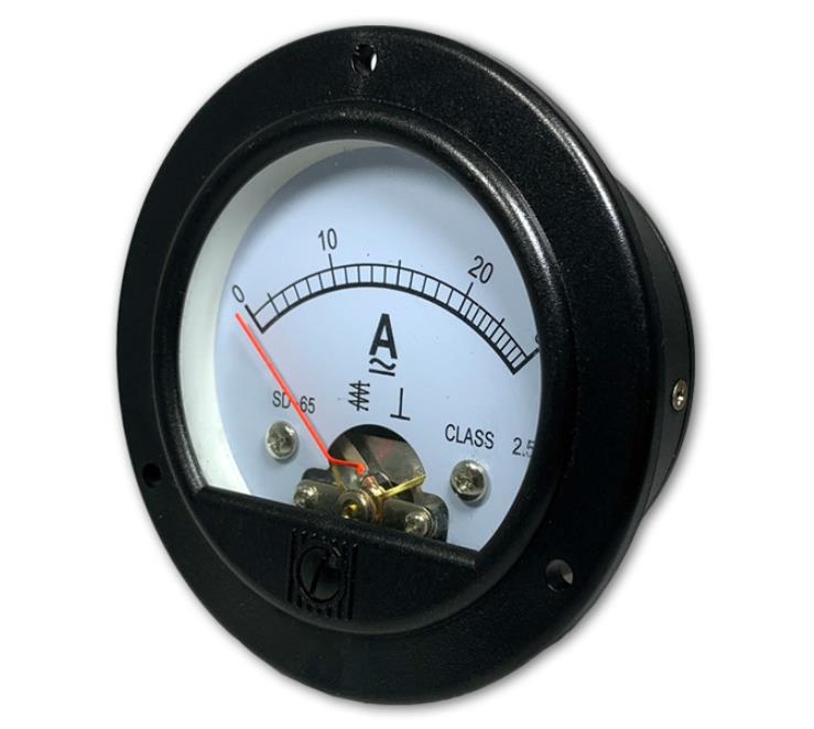 Analoges Amperemeter/voltmeter 30 A Mit Runder Frontplatte, Format 8,2 X 5 Cm